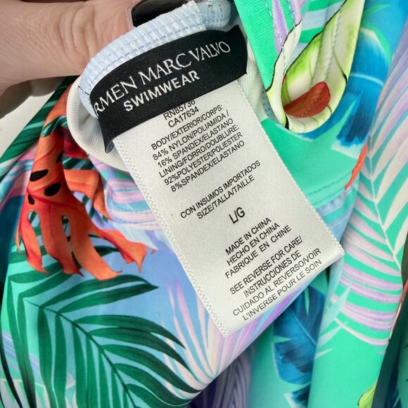 NWT Carmen Marc Valvo Floral Print High-Waisted Skirted Swim Bottom Size Large L - Picture 10 of 10